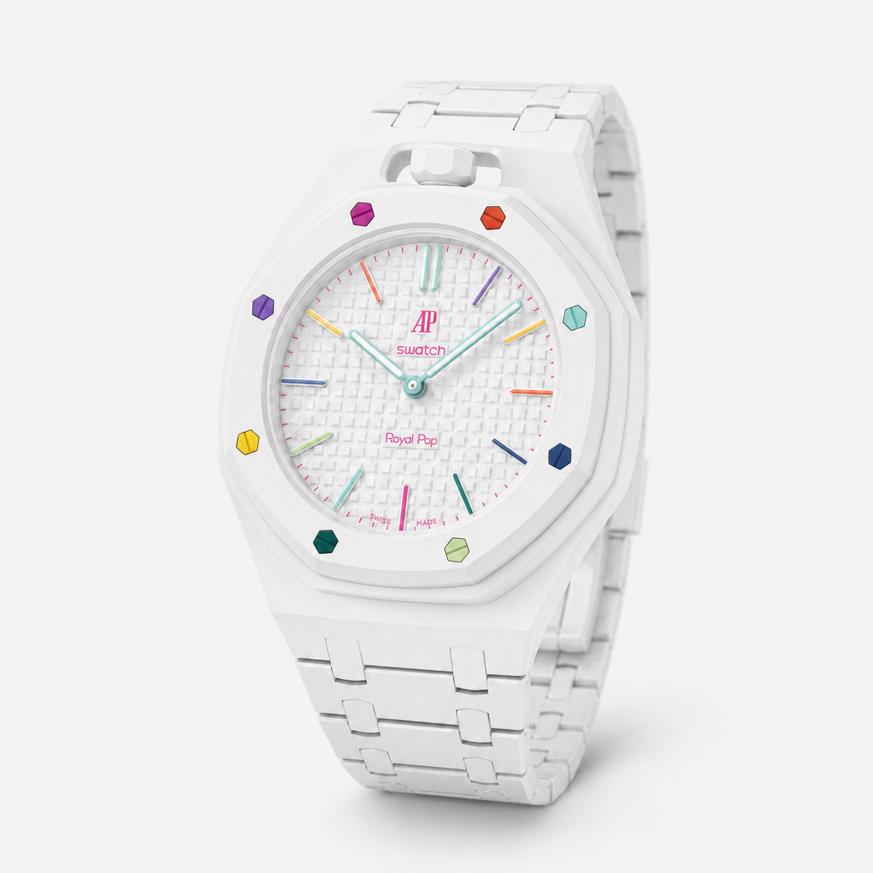 Royal Pop Huit Blanc avec bracelet integre